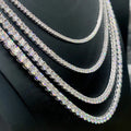 2/3/4mm S925 Silver Hip Hop Choker Rose Gold Platinum Tennis Fashion Jewelry D Color Moissanite Necklace for Men