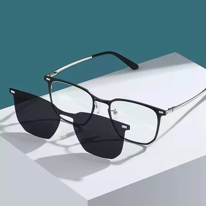 New Magnetic Absorption Polarized Sunglasses Men Women Metal Clear Anti Glare 2 in 1 Magnetic Polarized Sunglasses