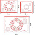 Hot Sale Thick Silicone Pastry Mat Rolling Dough Silicone Kneading Dough Mat 30*40 CM with Measurement