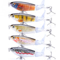 8cm 14g Topwater Whopper Popper Fishing Lures Artificial Bait Hard Plopper Soft Rotating Tail Fishing Tackle Geer Pesca
