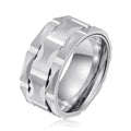 Unique Design 10MM Width Brushed Finished Tungsten Carbide Men Rings Silver Ring Tungsten Fashion Jewelry