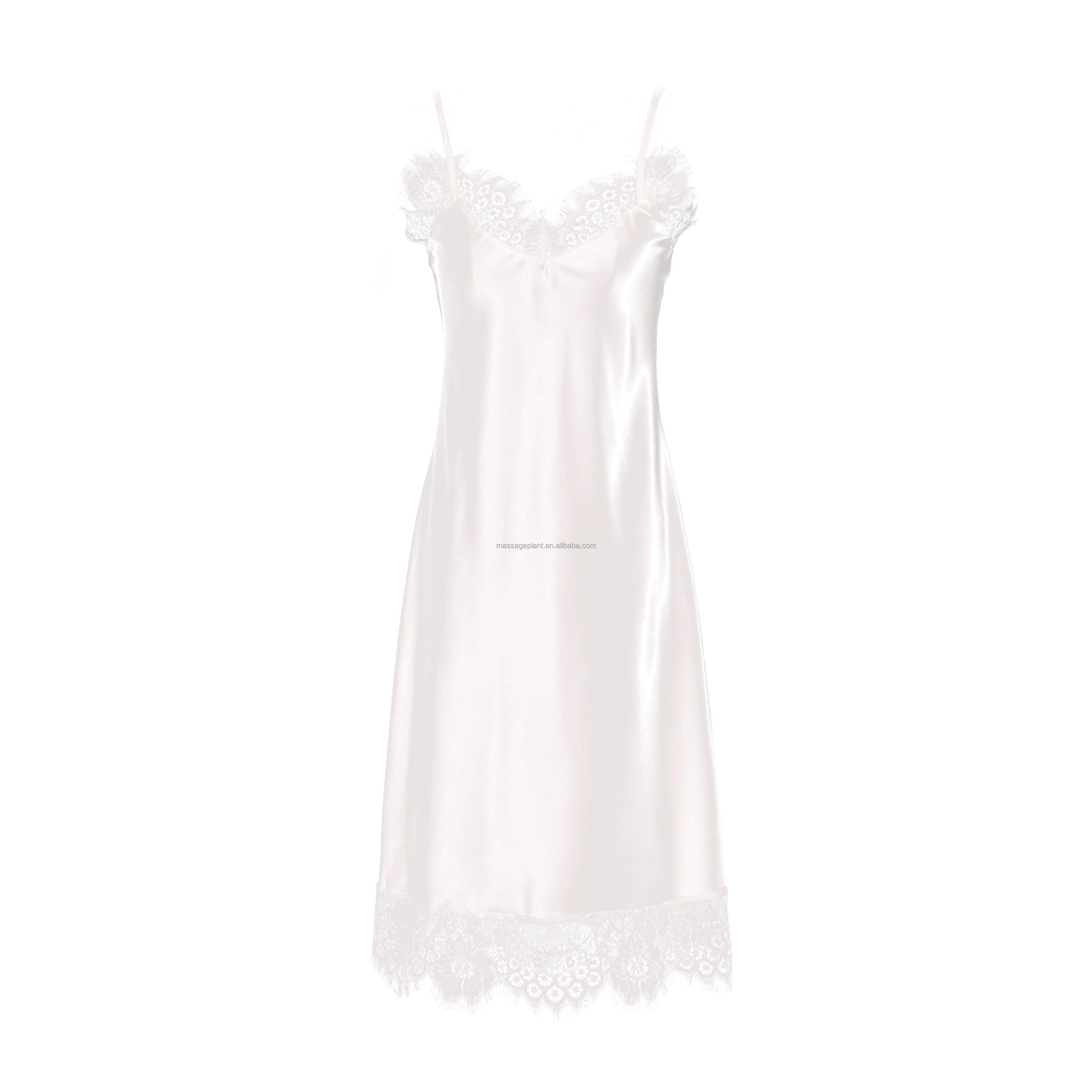 New 8135-lace Camisole Medium Long Robe Satin and Hot Lace Lingerie Sets Nightgown Women's Sleepwear