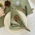Green Cotton Napkins Hemstitch Factory Wholesale Party Wedding Event Banquet Dining Room Table Decor Cloth Washing Custom Napkin