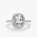 Ailmay 925 Sterling Silver Luxury Elegant Princess Square 5A Zirconia Finger Ring for Women Romantic Trendy Wedding Jewelry Gift