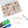 Wholesale DIY Art Crafts Carved Decorative Cutting Wood Letters Numbers Ornaments for Doing It Yourself