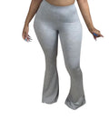Autumn Summer Women's Wide Leg Knitted Pants Solid Pattern Plus Size Casual Fashion with Loudspeaker Design