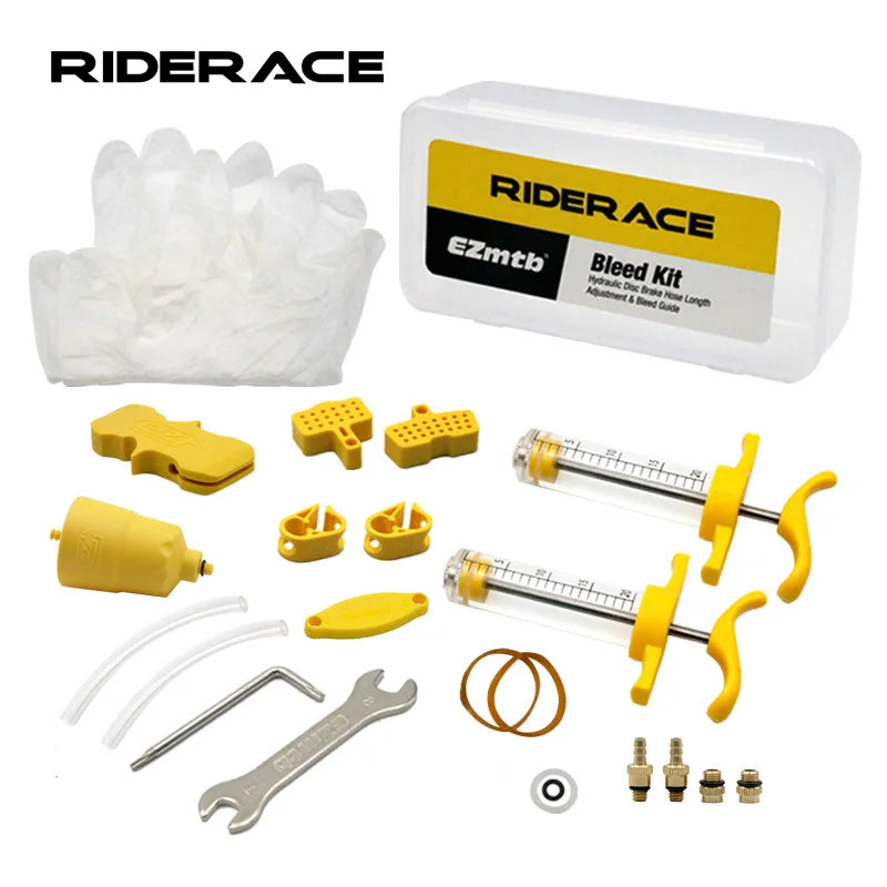 RIDERACE Bike Hydraulic Disc Brake Oil Injector Kit for Magura Hope Sram Avid Mula Hayes Series Road Bicycle Brake Repair Tools