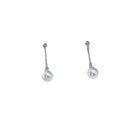 E2260 7-8mm DIY Natural Freshwater Pearl Charm Earrings Mounting Accessory 925 Sterling Silver Gold Plated  Jewelry for Women