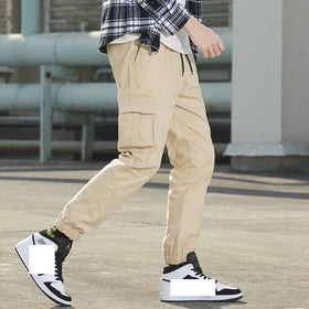 Mens Casual Slim Fit Straight Long Trousers Techwear Formal Dress Cargo Jogger