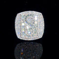 Hip Hop Style Custom Emerald Cut Moissanite Vvs Ring Iced Out Pass Diamond Test 925 Silver Rings Jewelry for Men Women