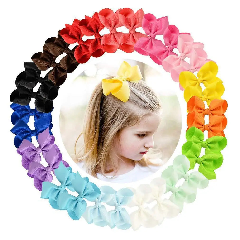 FanYue Ins Top Selling 2022 Classic 3-inch Ribbed Band Hair Clip Good Quality Baby Girls Kids Bow Wholesale