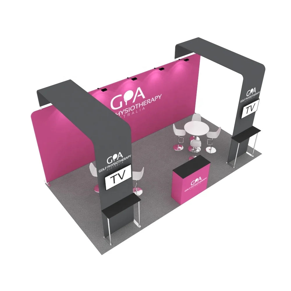 Portable Tool Free Aluminum Light Weight Arch Display Trade Show 10x20ft Exhibition Booth