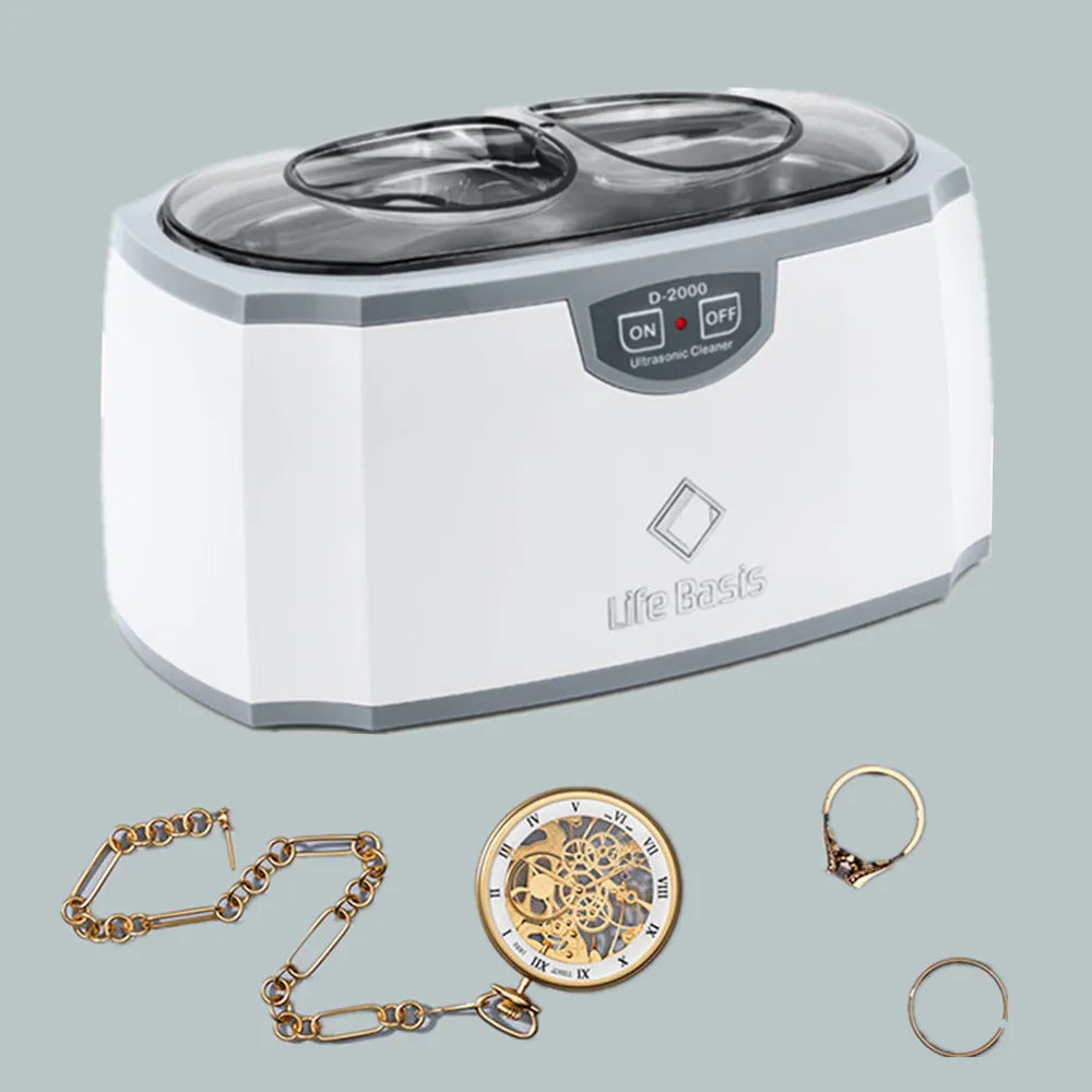 TUV Ultrasonic Cleaning Machine 45KHz High Frequency Vibration Wash Cleaner Washing Jewelry Glasses Watch Ring Dentures Cleaner