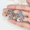 Trendy Bohemian Silver Animal Peacock Crystal Pendant New Dreamcatcher with Labradorite and Tourmaline Bezel Setting Amethyst