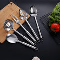 2025 New Product Ideas Home and Kitchen Stainless Steel Utensil Set Including Soup Ladle Slotted Pasta Fork Turner