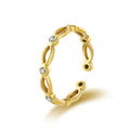 Fashion Classic Round Jewelry Open Stainless Steel Zircon 18K Gold Plated Adjustable Finger Woman Luxury Ring