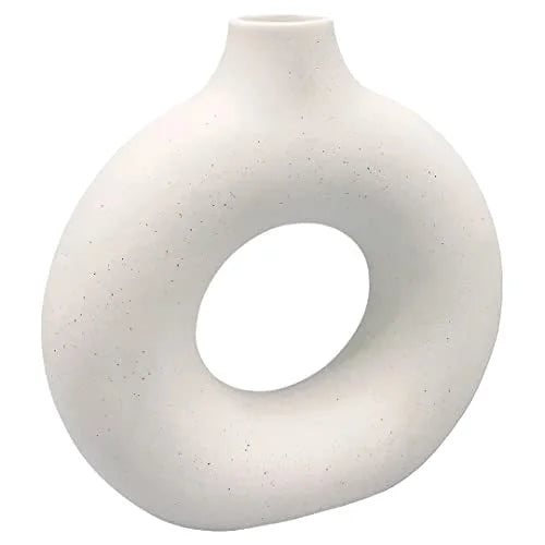 Modern Home Minimalist White Ceramic Pampas Flower Vase Matte Finish for Wedding Living Room Office Table Decorative Accessory