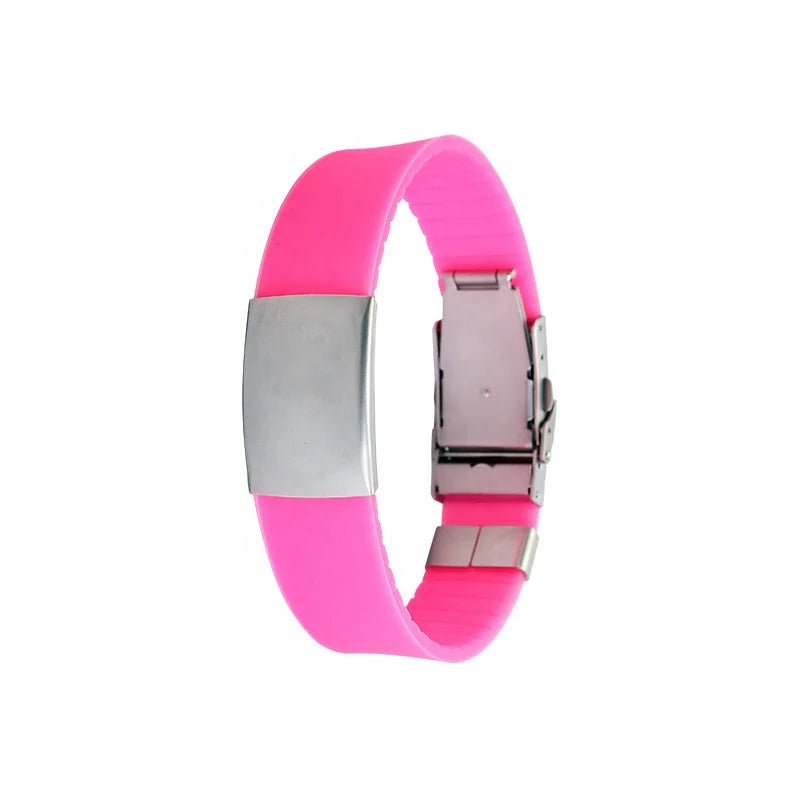 2024 New Products Design Sport Bracelet Stainless Steel Silicone Bracelet Silicone Wristband for Men and Women