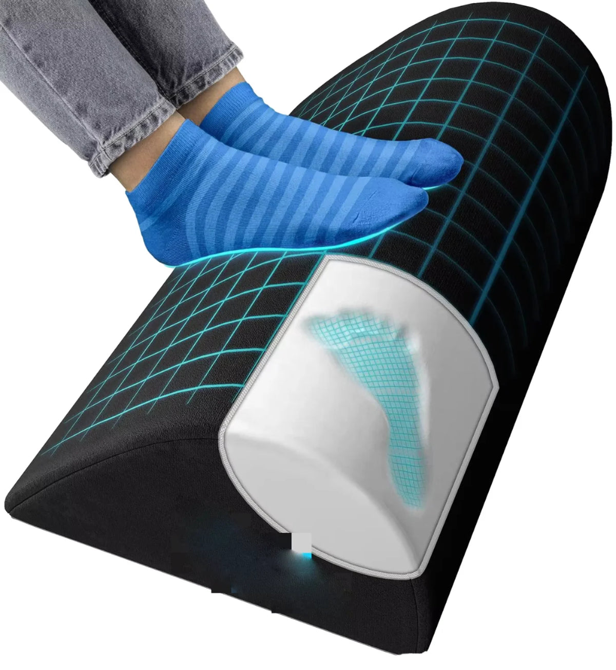 Ergonomic Footstool Slow Rebound Memory Foam Anti-Slip Beads for Sleep Camping Nursing Hotel Use Knitted Fatigue Relief