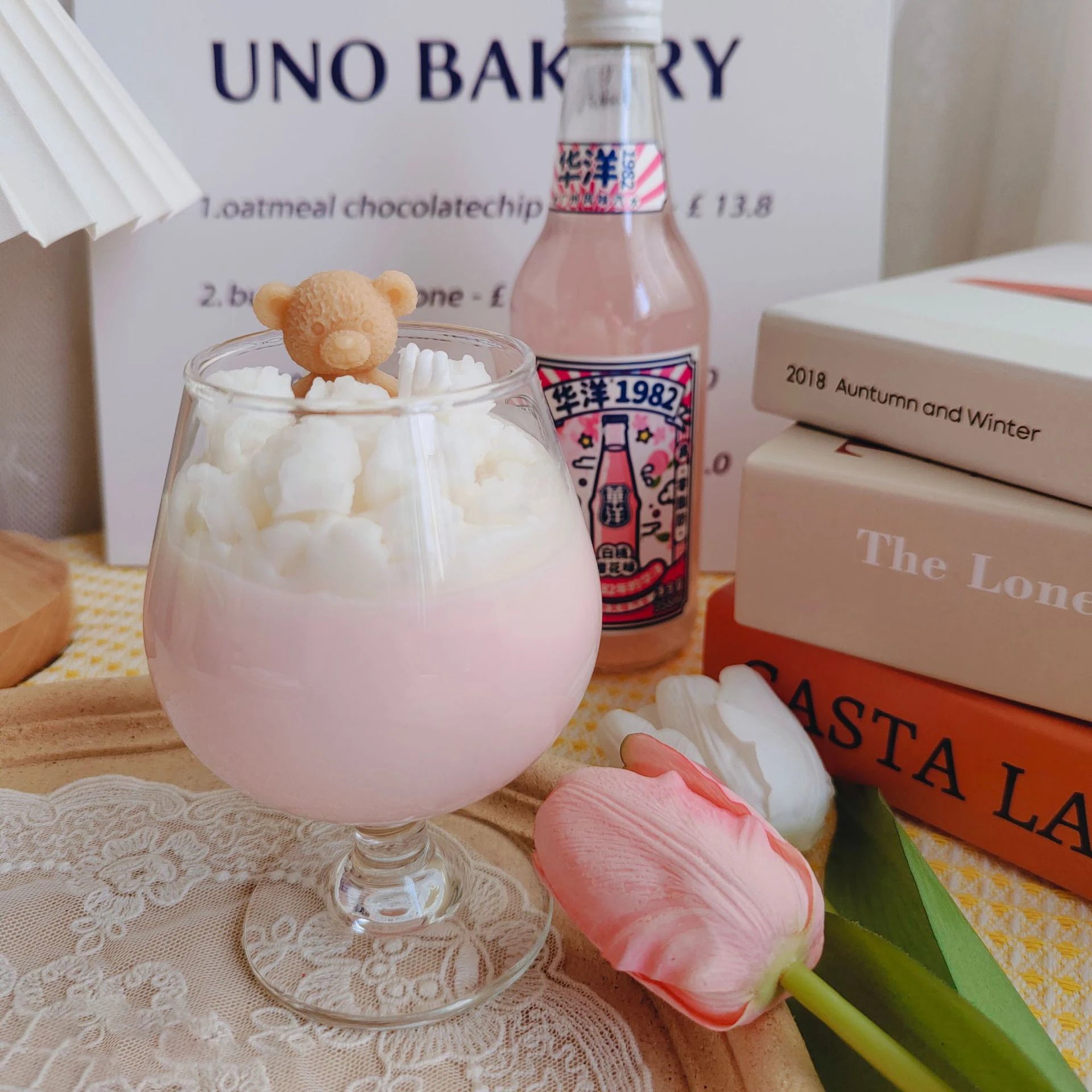 100%Handmade High Quality Romantic Relaxing Birthday Gift Valentine's Day Scented Soy Wax Wine Glass Jar Bubble Candles