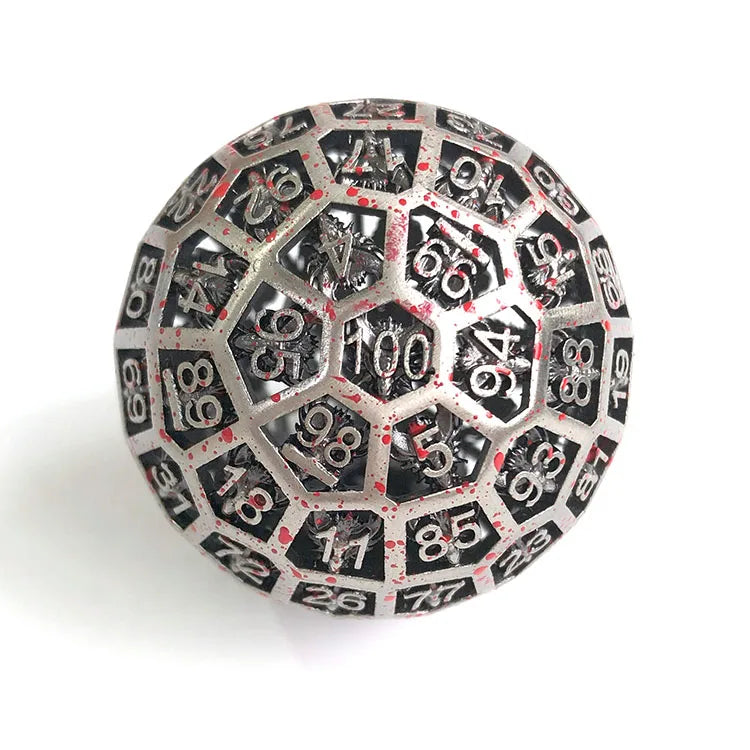 Wholesale 50mm Big Size 100 Sided DND Metal Dice Copper Hollow Dice Manufacturer