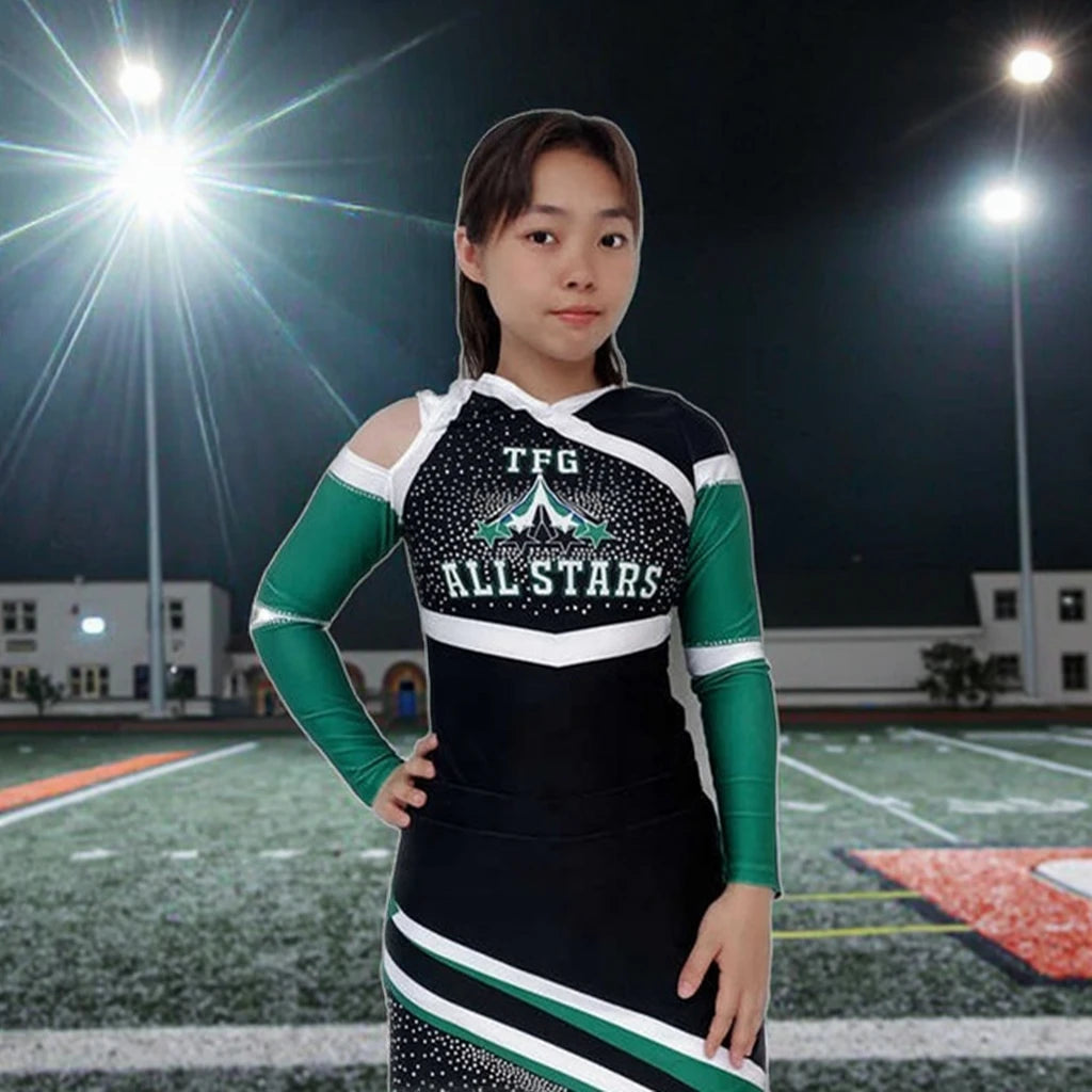 Ace Sports Customized Sexy Design Gymnastics Leotards for Girls Competition Metallic Leotard Dancewear Cheerleading Uniforms