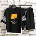 Summer Men Casual Sets 2023 New Harajuku Shorts Tracksuit T-shirt+shorts Men's Hip Hop Streetwear Sweat Suits Fashion Printing
