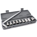 Customizable OEM 10pcs Auto Motorcycle Bicycle Machinery Hand Repair Kit 8mm-24mm Steel Sleeve Head Ratchet Wrench Hard Case