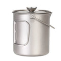 Outdoor Camping Cooking Pot Fork Spoon Tableware 750ml Titanium Coffee Cup Mug French Press Pot Coffee Maker With Lid