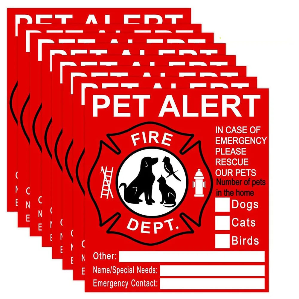 Pet Alert Safety Fire Rescue Sticker Save Our Cat/Dog Firefighters Will See Alert on the Window Door or House
