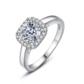 Fashion Luxury 925 Sterling Silver square Shape Simulation Diamond Wedding Ring for Women