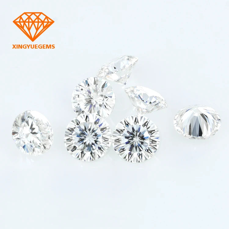 Moissanite Diamond DEF White Color Gra Certified 2 Carat Moissanite Ring  Raw Material Round Moissanite Stones