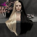 Celebrity Black Blond Lace Front Wigs Futura Heat Resistant Soft Thin Transparent Synthetic Hair Lace Front Wigs