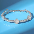 Luxury VVS D Moissanite 925 Silver Hip Hop Tennis Chain Jewelry New Design Clover Bracelet Charming Elegant for Gift Wedding