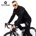 WEST BIKING Winter Polyester Spandex Thick Thermal Cycling Suit Windproof Breathable Motorcycle Riding Suit with Elastic Hem