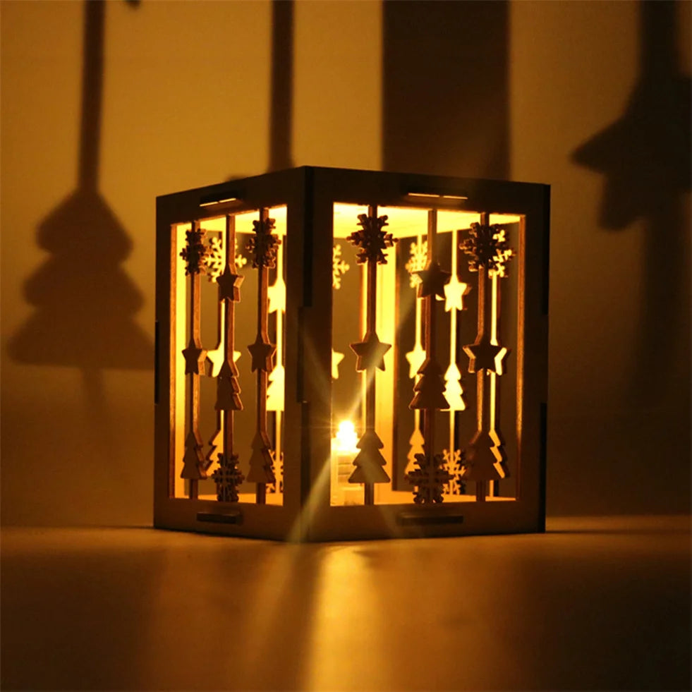 Factory Direct Sales DIY Can Customize Wood Lights Led Night Lights Wooden Decorative Crafts