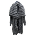 New Arrival Big Fur Collar Women Knitting Sweater Casual Cardigan With Fox Fur