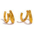 JINYOU 2025 Waterproof Creative Geometric Gold Charm Metal Temperament Personality Stainless Steel Earrings Jewelry 2025