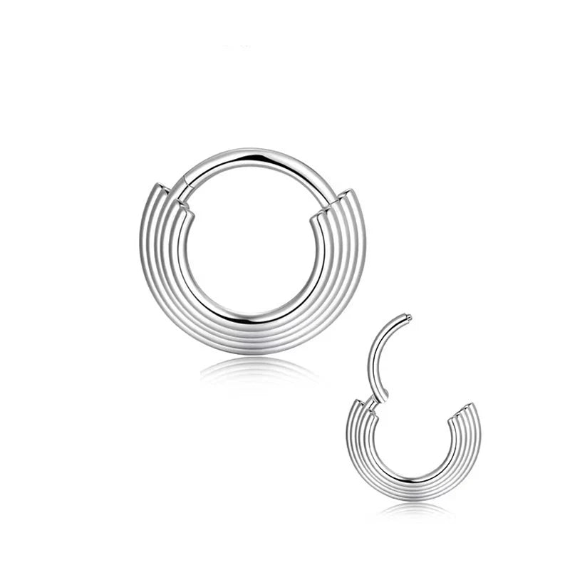 Wholesale Custom F136 Titanium Alloy Multi-ring Nose Ring Open Earrings Nose Stud with Zircon and Gold Plating Jewelry