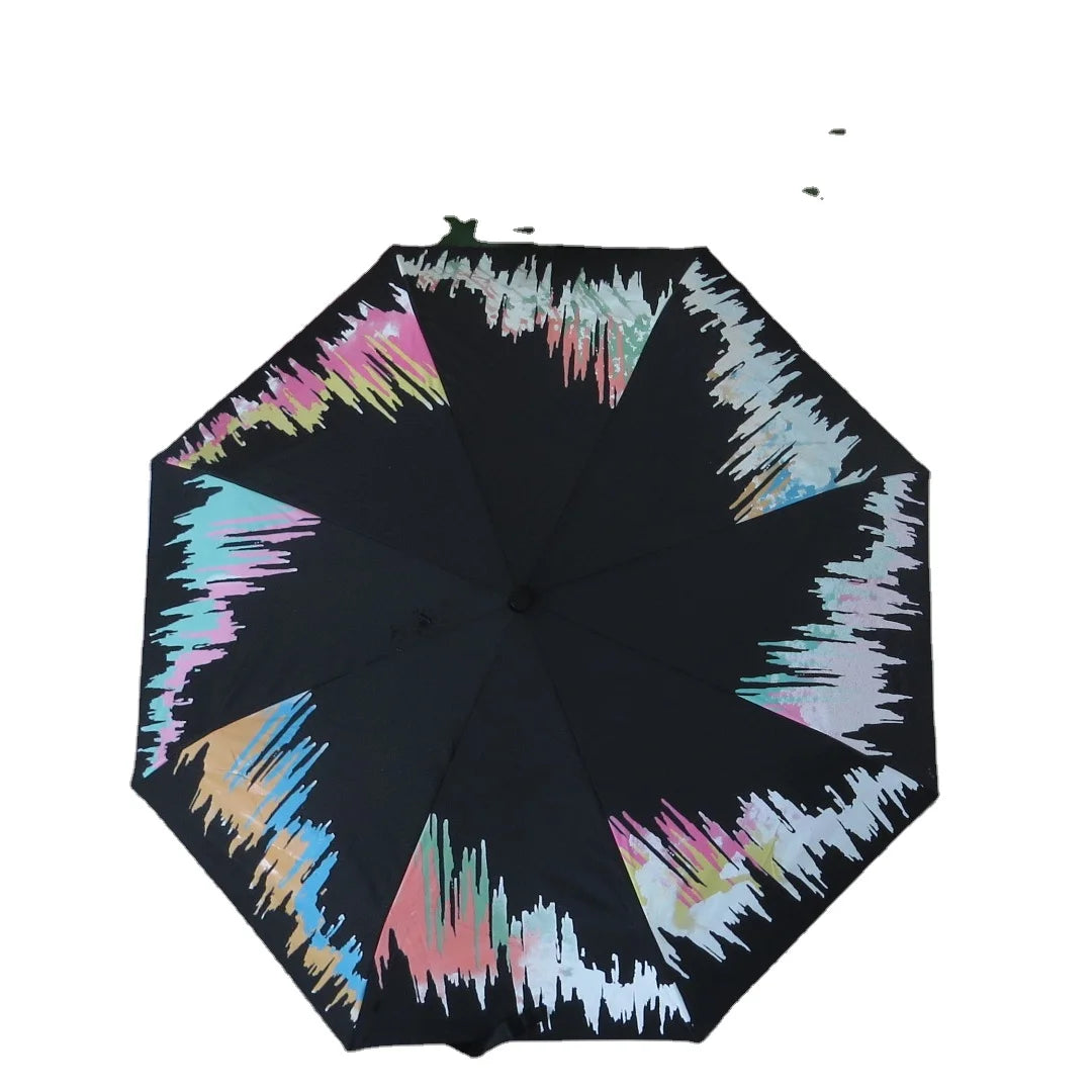 3 Folding Custom Printed Umbrella Manufacturer Magic Change Color Umbrella