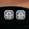 Factory Wholesale 18K White Gold Plated Moissanite Earrings 925 Sterling Silver Gemstone Fine Moissanite Jewelry