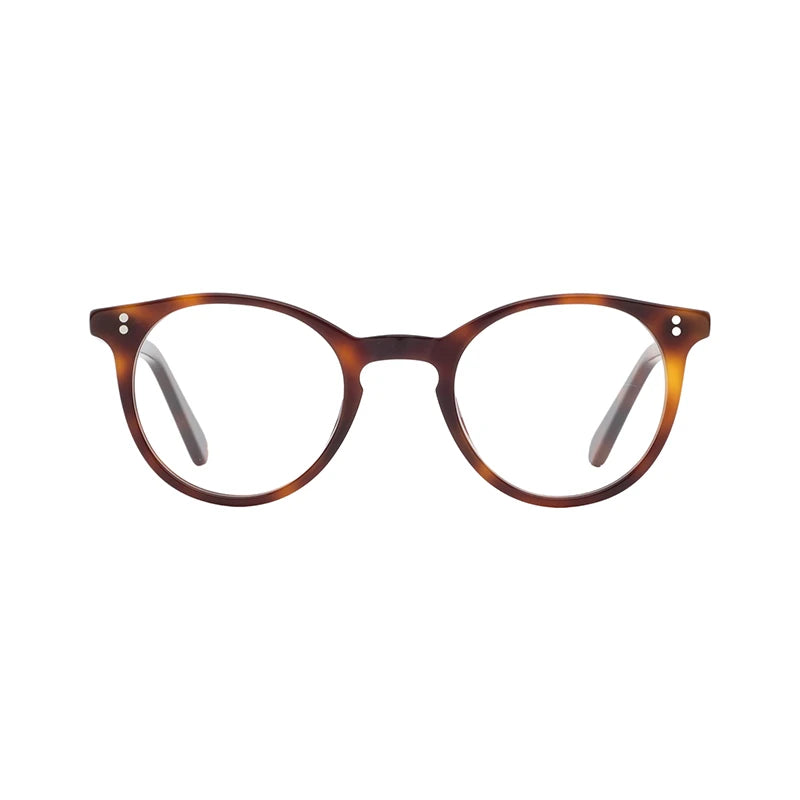 Round Retro Blue Light Blocking Acetate Eyeglasses for Women and Men Diamond Face Shape Match