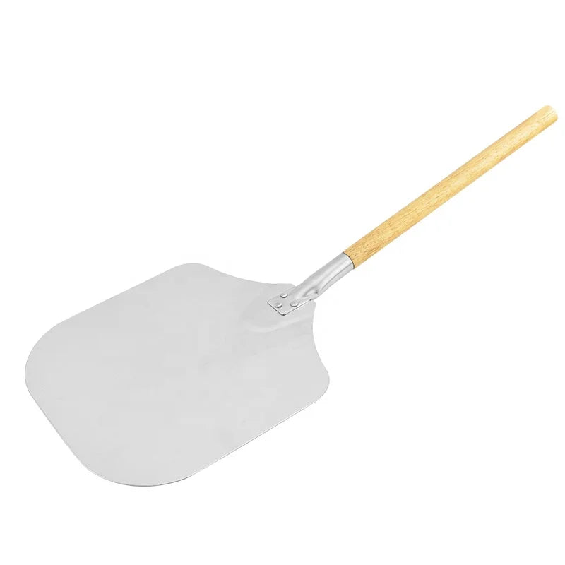 12 Inch  Aluminum Metal Pizza Paddle Pizza Peel with Wooden Handle