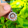 1ct 6.5mm Dancing Moissanite Stone 15mm Pendant S925 Silver Necklace D VVS White Round Jewelry Engagement Wedding Datting Gift