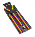 New Adult suspenders Colorful striped suspenders rainbow pants clips