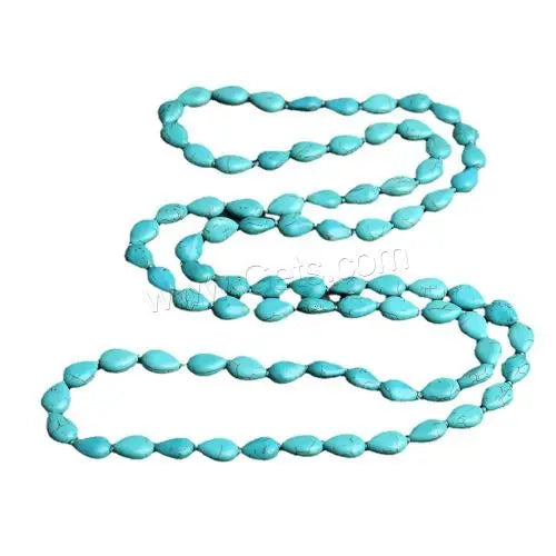 Wholesale Turquoise Jewelry Necklace Synthetic Turquoise Fashion Jewelry Teardrop Polished Blue Length:52 cm 1495693