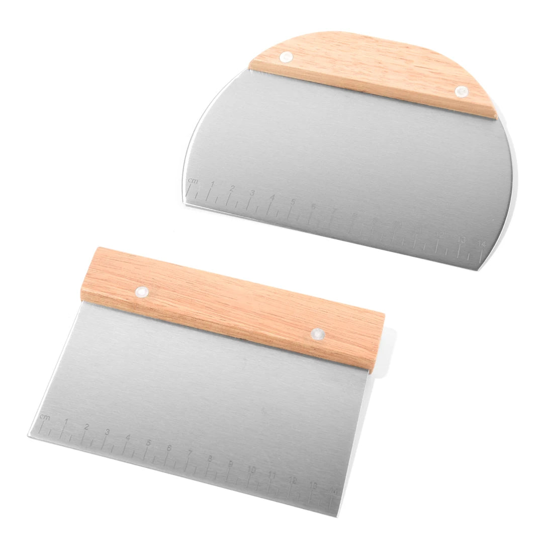 IN STOCK Metal Stainless Teel Dough Cutter Pastry Dough Scraper With With Measuring Scale