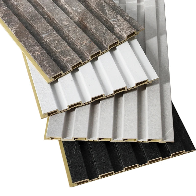 China Factory Wholesale Modern Waterproof WPC Wall Panels for Commerce & Household Use with Laminated Fluted Design