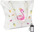 Lady Summer Fashion Beach Bag Shoulder Shopper Bag Canvas Animal Prints Gifts Tote Bag Two Zip Portable 18 Inch Polyester Lining