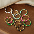 Summer Latest Fashion Hypoallergenic Hoop Earrings Waterproof 18k PVD Gold Plated Stainless Steel Hoop Earrings Colorful